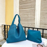 Luxury Leather Woven Tote Bag - Large Capacity Summer Beach Bag - Himpall